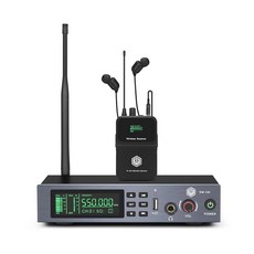 8개의 바디팩이 장착된 WIN-MIX EM200 UHF 무선 인이어 모니터 시스템 u2013 2채널 모노 IEM 시스템 PLL 기술 300피트 범위 라이브 무대 스튜디오, EM100(pack of 1)