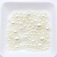 아크릴진주 [구멍] 컬러 비즈 공예 재료, A3004. 아이보리, 1세트, 10mm