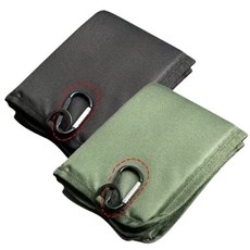 키쉬홈 휴대용 접이식 등산 캠핑 야외 줄서기 방석 매트 비너포함 초경량 2개, 블랙+카키