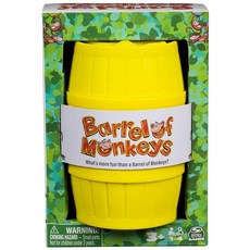 Spin Master Games Barrel of Monkey 미취학 아동을 레트로 링킹 재미 가족 게임 1세 이상 플레이어 만 3세 206021, 원숭이의 배럴 - 레트로 링킹