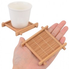 우드 격자형 대나무 티 터 티터 컵받침 인테리어컵받침 우드컵받침, 1개, 상세페이지 참조