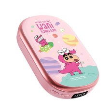 蠟筆小新暖手寶充電迷你暖手化妝鏡, 蠟筆小新粉色