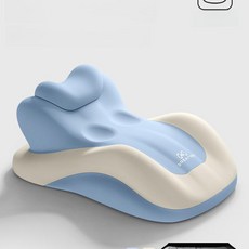 역류 방지 베개 삼각 쿠션 반쯤 누워서 임산부 노인 침대용 위 불편함 엎드림 이완, 1개, 1단계 소형 베개 블루베이지블록