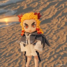 炎柱鍊獄全套Q版公仔玩偶，精緻杏壽郎BJD OB11娃娃，鬼滅之刃炭治郎玩偶全套收藏, 1個, 煉獄杏壽郎衝鋒衣 三套表情,更多表情和服裝請諮詢客服