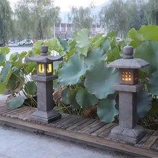 廠直/保固/石燈籠日式庭院石燈仿古青石頭燈戶外花園酒店草坪電石燈石鵰擺件, 10款高一米,厘米