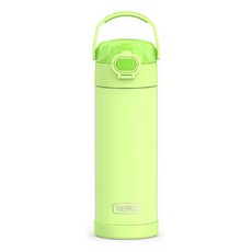 THERMOS FUNTAINER 473.2ml(16온스) 스테인리스 스틸 진공 단열 병 넓은 뚜껑 웨이브 체커 틸, 16온스, 네온 라임