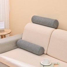 소파 머리받침 불고정형 허리쿠션 겸용 기숙사용 삼각형, 파인 린넨 다크 그레이