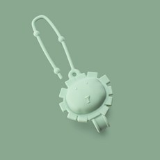 多功能固定防掉帶 玩具鍊 奶嘴鍊 固齒器 星星繩 牙膠防掉鏈, 綠獅, 1個