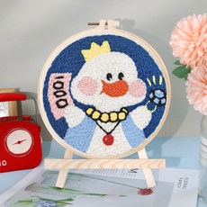 【超繪玩】戳戳繡毛綫繡針材料包 兒童學生課活動裝飾畫, 有錢呀—送戳筆+支架 （材料包）⚑⚑, 1個