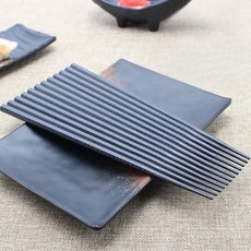 日式六角合金筷 壽司筷 防霉筷 環保筷 防滑筷 酒店飯店筷子 日式筷 耐熱 防滑筷 合金筷尖頭, 1個, 日式六角合金筷(一雙兩隻）, 黑色 BLACK, 一雙兩隻