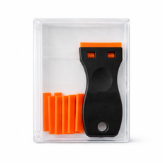 강력 스티커 제거 플라스틱 스크래퍼+리필+전용케이스 세트, 1개