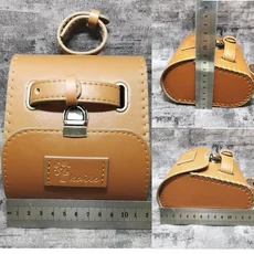 자전거 레트로 테일 카 핸들 백 가죽 통나무 라운드 가방 Q398, 04 New yellow brown, 1개