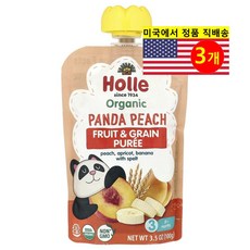 Holle 8개월 이상 유아용 맛있고 영양이 풍부한 오가닉 퓌레 이유식 파우치 100g 3개