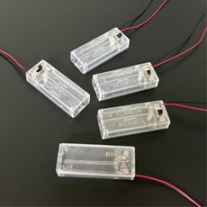 실험용 전선달린 투명 건전지끼우개 2구 5개 교육기관 만들기세트 직렬연결 모둠수업, 1세트