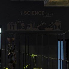科學主題牆貼 幼兒園教室布置貼畫 化學實驗室儀器裝飾, 1個, 灰色,小