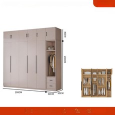 낮은이불장 장롱 수납 조립식 미니 장농 보관함 수납장 이불장 원룸 원목, 2개 또는 2개 이상, 밀크커피 5 200x50x200 상단 캐비닛 측면 캐비