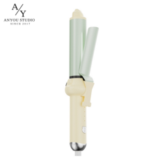 ANYOU 휴대용 고데기/판고데기 2in1 세라믹 멀티 고데기 4단계 온도조절 봉고데기 전자동고데기 매직기, 7586, 노란색