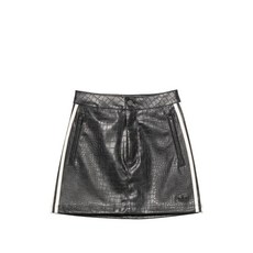 아디다스 크로커다일 이펙트 스트라이프 디테일 미니 스커트