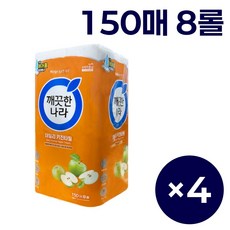 깨끗한나라 데일리 키친타월 150매, 8롤, 4개