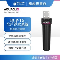 AQUACLiO 全戶淨水系統 過濾水中餘氯, 1個, BCP-1G