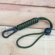桃園出貨- 防丟傘繩扣戰術多功能戶外野營應急求生鑰匙工具個性腰掛繩, 軍綠「水滴扣」, 1個