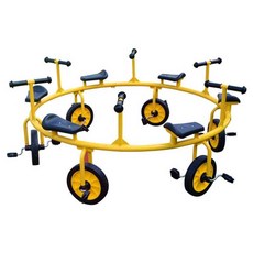 다인용 회전 자전거 바이크 키즈카페 단체 유치원 원형 공원 운동장 펜션 가족 놀이 이동, 3. 빨간색 6인용 회전 자전거, 1개