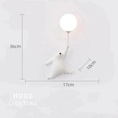 雨果燈飾 氣球北極熊壁燈 兒童房裝飾燈 LED燈泡, 1個, 右款 附G9 LED可更換式燈泡 全電壓,白光