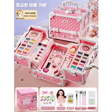 화장품 세트 장난감 꾸미기-디자인5 공주 메이크업 박스, 1개, D. 정교한 화장품 가방 인형 무료 선물 아름다운 머리