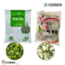손질된 필수야채 냉동청양고추 애호박 반달 2종, 1세트, 2kg