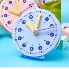 上新優惠價 兒童學習鐘 早敎掛鍾 一年級錶鍾模型 兒童早敎掛鍾 數學時鍾 認知敎具學具 鍾點學習器 模具 時間教 樂購, 1個, 【滿99發貨】藍色一個