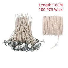 100 PCS 목화 캔들 Wicks 갈색 콩 코어 무연 양초 6/20cm 양초 만들기 용품 양초 만들기위한 왁스 Wicks, 10 16 CM Wick