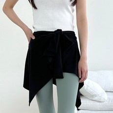 두나인 국내산 요가 필라테스 스판 힙 커버 랩 스커트