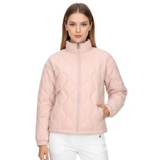 [보그너] 여성 물결 퀼팅 구스다운 점퍼 L_PINK
