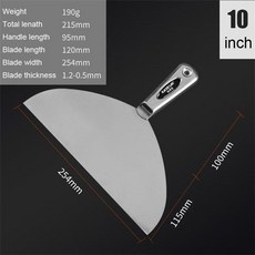 스테인레스 스틸 통합 퍼티 나이프 스크레이퍼 주걱 페인터 도구 석고 삽 깨끗한 건설, 07 10 inch