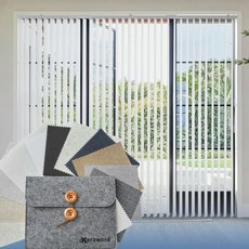 커크스워드 수직 블라인드 미닫이문 블라인드 빛 차단 창문 차양 프라이버시 트랙 슬랫 세트 패브릭 샘플