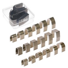 QWORK 가죽 코너 펀치 세트 6가지 크기와 3가지 모양의 18피스 고속 강철 트리머 스트랩 벨트 특수 모양 끝 커터 DIY 커팅 도구