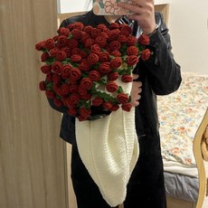 수제 장미 꽃다발 담요 만들기 뜨개질 DIY 키트 무릎담요 홈 데코 창의력 선물