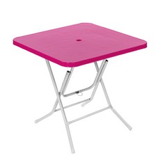 플라스틱테이블 사각테이블 야외테이블 편의점 포장마차 간이 접이식, 리빙핑크