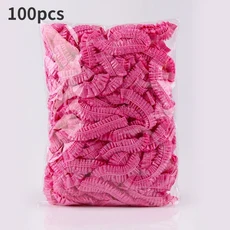 일회용 샤워 캡 커버 사우나 액세서리 투명 및 방수 헤어 욕실 제품 홈, 04 100PCS-Pink, 100PCS-Pink
