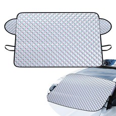 NGHEY 블랙 600D 옥스포드 천 스트랩 고정 전면 앞유리 스노우 커버 160.6 x 132.2cm(63 x 56인치) 쉬운 설치 서리 방지 및 동결 방지 스노우 커버, 화이트