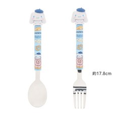 韓國製 Lilfant 三麗鷗304不鏽鋼立體湯叉組 酷洛米 大耳狗 美樂蒂 凱蒂貓 兒童湯匙叉子 正版, 1個, 紫色, 湯匙、叉子、收納袋