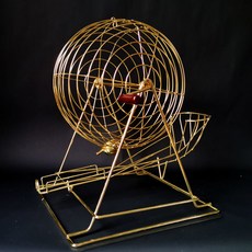 可開發票搖獎機 開獎機 抽獎機 搖號機 搖球機 休閒娛樂 活動抽獎 抽獎神器 活動道具 金屬搖奬機搖號機手動高檔抽奬機倖, 1個, 金色空機不配球