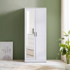 키높이 반루바갤러리장롱 거울형 이불장, 화이트