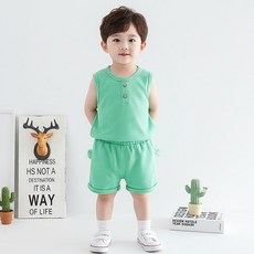 와플 아동 여름 나시 상하복 세트