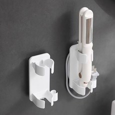 엑스비지 무타공 고데기 거치대 1+1, 1세트, 화이트