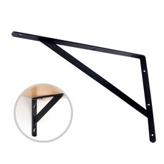 ZIO-BIZ 튼튼 선반 받침대 블랙 500mm / 선반대 까치발 선반지지대 선반브라켓 선반받침 선반고정 벽선반 브라켓 지지대 ㄱ자 꺽쇠, 1개