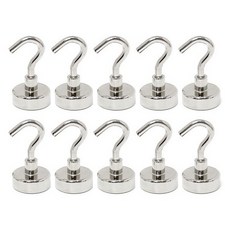 초강력 네오디움 후크 고리자석 25mm TJ10T, 실버, 10개 실버, 10개