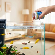 퍼스트드로우 열대어 먹이 사료 밥주기 소형 엔젤피쉬 디스커스 구피 관상어 사료, 55g, 1개
