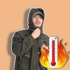 레저다모아 낚시 레저 방한복 겨동계 겨울 낚시복 작업복 블랙 카모 점퍼 상하의 세트, 군록색(시즌이벤트중)