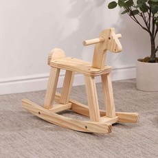 원목흔들말 나무 장식 흔들목마 북유럽 말타기 인테리어, 로그/대형(2-7세용), 1개